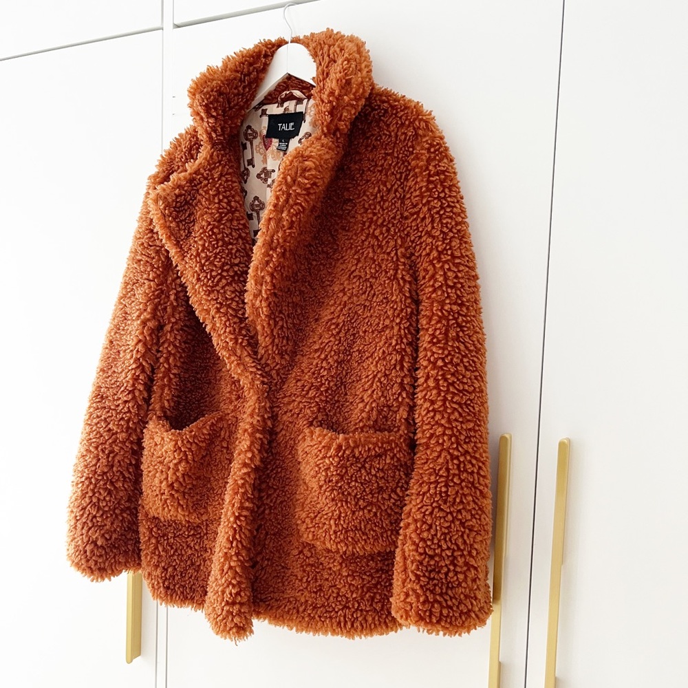 TALE Rust Teddy Jacket - Cozy Faux Shearling Coat